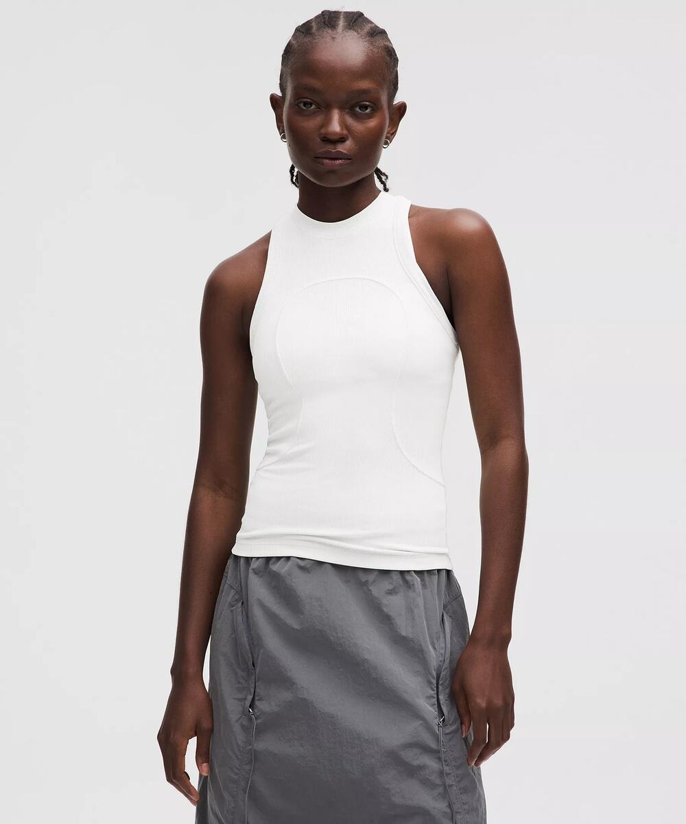 lululemon Ribbed Modal Tank Top SLNSH Collection Light Vapor White